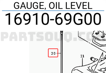 Suzuki 1691069G00 GAUGE, OIL LEVEL