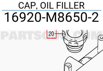 Suzuki 16920M86502 CAP, OIL FILLER