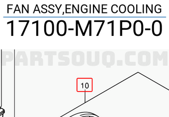 Suzuki 17100M71P00 FAN ASSY,ENGINE COOLING