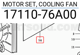 Suzuki 1711076A00 MOTOR SET, COOLING FAN