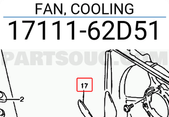 Suzuki 1711162D51 FAN, COOLING