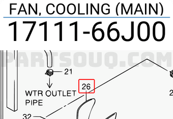 Suzuki 1711166J00 FAN, COOLING (MAIN)
