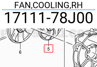 Suzuki 1711178J00 FAN,COOLING,RH