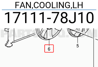 Suzuki 1711178J10 FAN,COOLING,LH