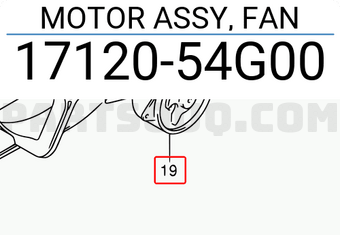Suzuki 1712054G00 MOTOR ASSY, FAN