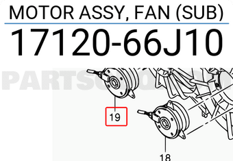Suzuki 1712066J10 MOTOR ASSY, FAN (SUB)