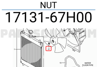 Suzuki 1713167H00 NUT
