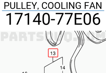 Suzuki 1714077E06 PULLEY, COOLING FAN