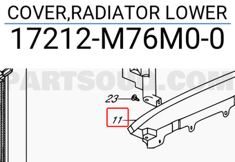 Suzuki 17212M76M00 COVER,RADIATOR LOWER