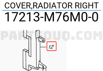 Suzuki 17213M76M00 COVER,RADIATOR RIGHT