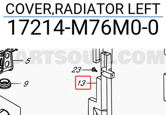Suzuki 17214M76M00 COVER,RADIATOR LEFT
