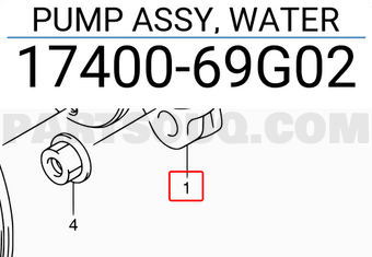 Suzuki 1740069G02 PUMP ASSY, WATER