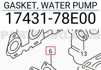 Suzuki 1743178E00 GASKET, WATER PUMP