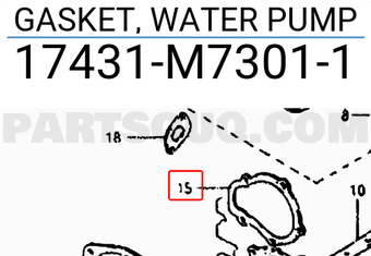 Suzuki 17431M73011 GASKET, WATER PUMP