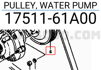 Suzuki 1751161A00 PULLEY, WATER PUMP