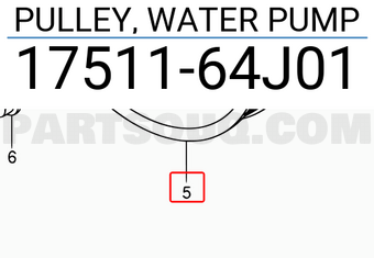 Suzuki 1751164J01 PULLEY, WATER PUMP