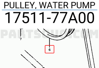 Suzuki 1751177A00 PULLEY, WATER PUMP