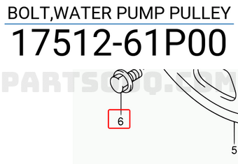 Suzuki 1751261P00 BOLT,WATER PUMP PULLEY