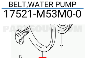 Suzuki 17521M53M00 BELT,WATER PUMP