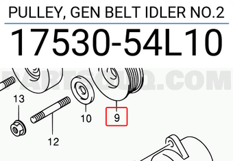 Suzuki 1753054L10 PULLEY, GEN BELT IDLER NO.2
