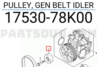 Suzuki 1753078K00 PULLEY, GEN BELT IDLER