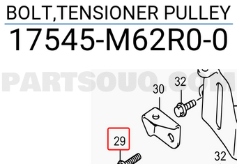Suzuki 17545M62R00 BOLT,TENSIONER PULLEY