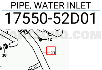 Suzuki 1755052D01 PIPE, WATER INLET