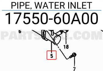 Suzuki 1755060A00 PIPE, WATER INLET