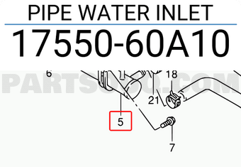 Suzuki 1755060A10 PIPE WATER INLET