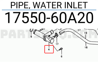 Suzuki 1755060A20 PIPE, WATER INLET