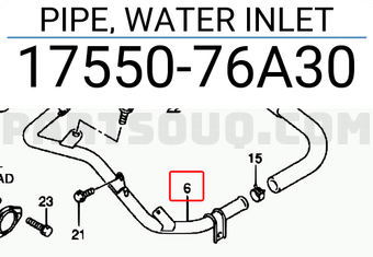 Suzuki 1755076A30 PIPE, WATER INLET