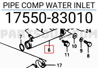 Suzuki 1755083010 PIPE COMP WATER INLET