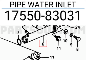 Suzuki 1755083031 PIPE WATER INLET