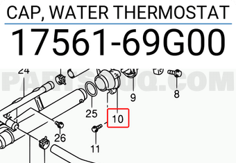 Suzuki 1756169G00 CAP, WATER THERMOSTAT