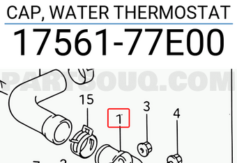 Suzuki 1756177E00 CAP, WATER THERMOSTAT