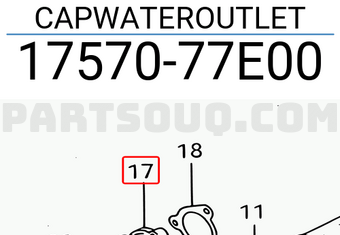 Suzuki 1757077E00 CAPWATEROUTLET