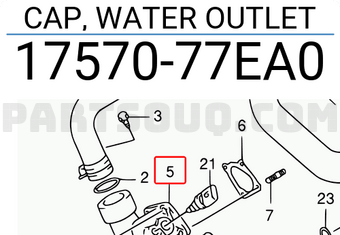 Suzuki 1757077EA0 CAP, WATER OUTLET