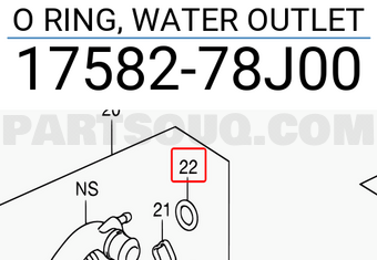 Suzuki 1758278J00 O RING, WATER OUTLET