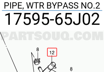 Suzuki 1759565J02 PIPE, WTR BYPASS NO.2