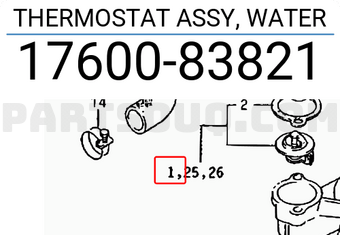 Suzuki 1760083821 THERMOSTAT ASSY, WATER