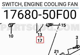 Suzuki 1768050F00 SWITCH, ENGINE COOLING FAN