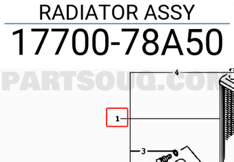 Suzuki 1770078A50 RADIATOR ASSY