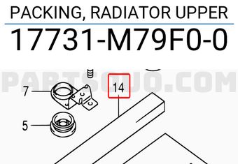 Suzuki 17731M79F00 PACKING, RADIATOR UPPER