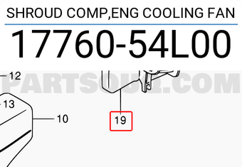 Suzuki 1776054L00 SHROUD COMP,ENG COOLING FAN