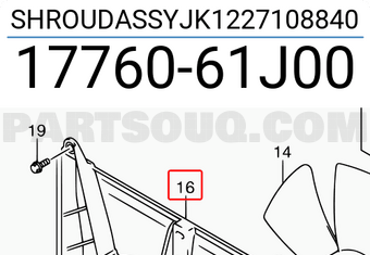 Suzuki 1776061J00 SHROUDASSYJK1227108840
