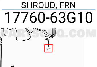 Suzuki 1776063G10 SHROUD, FRN