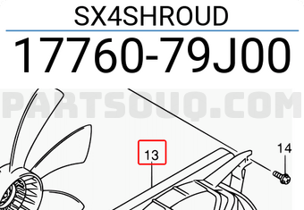 Suzuki 1776079J00 SX4SHROUD