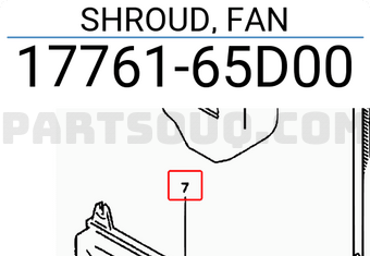 Suzuki 1776165D00 SHROUD, FAN