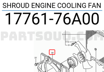 Suzuki 1776176A00 SHROUD ENGINE COOLING FAN