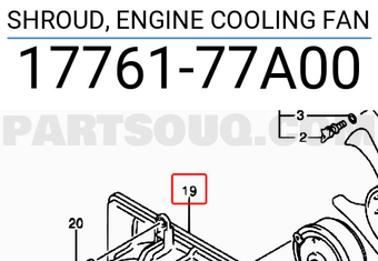 Suzuki 1776177A00 SHROUD, ENGINE COOLING FAN
